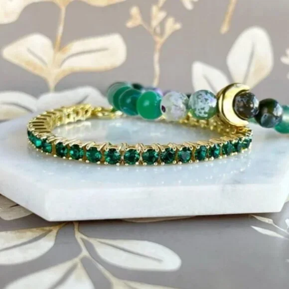 Park Lane Emerald Micro Tennis Impression Bracelet - Picture 3 of 4